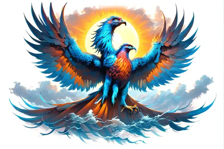 Phoenix Rising With Stormy Sky Parting With Sun