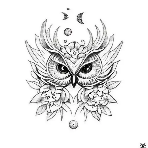 Flowers And Owls In Space