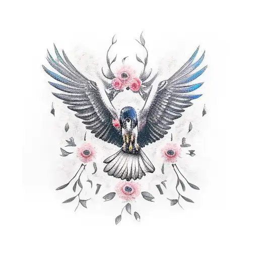 Hawk With Flowers And Quote Your Ultimate Sacrifice Gave Me My Greatest Strength