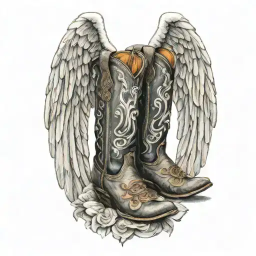 Cowboy Boots Angel Wings