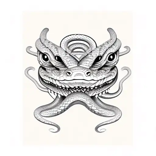 Full Snake With Head On Mouth