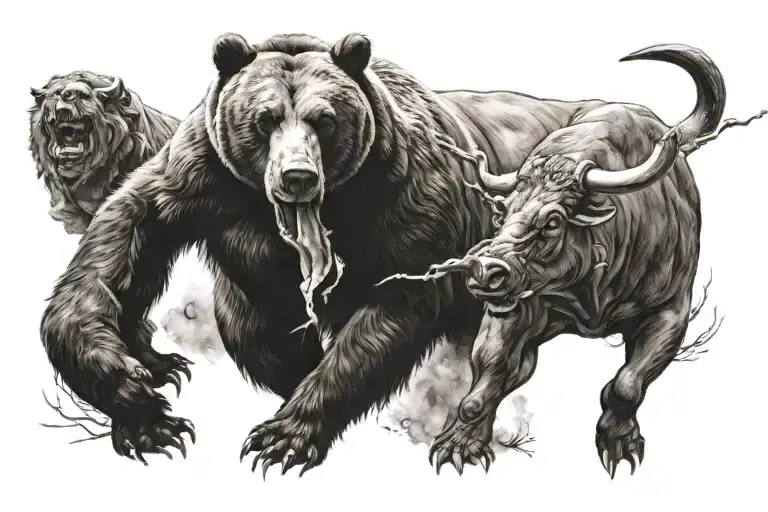 A Bear Fighting A Bull