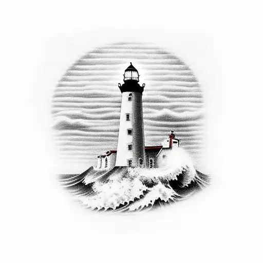 Lighthouse With Jesus Reference And Waves Carshing
