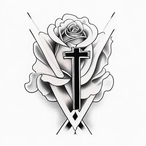 Cross Big Of God And Rose