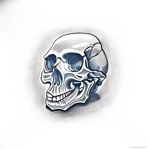 Skull With A Snake Going Through The Eyes