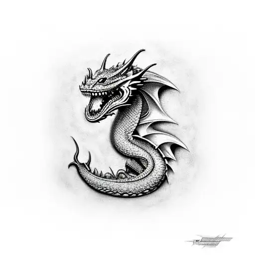 A Realistic Dragon Wrapped Around A Vintage Car