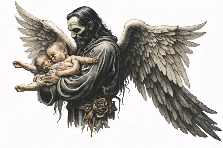 Angel Of Death Carrying His Baby