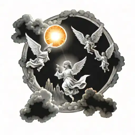 Angels On Their Way To The Top Of The Sun