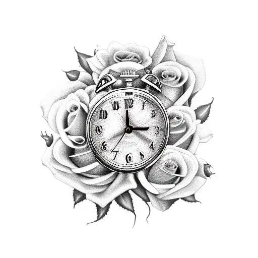 Clock With Roses