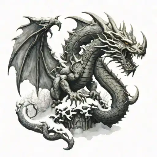 Dragon Nidhogg Valhala Gate Tree Snow Val Knout Axe