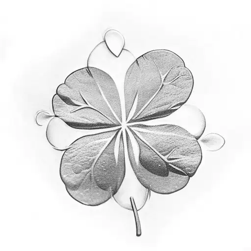 Four Leaf Clover With A Rip In One Leaf