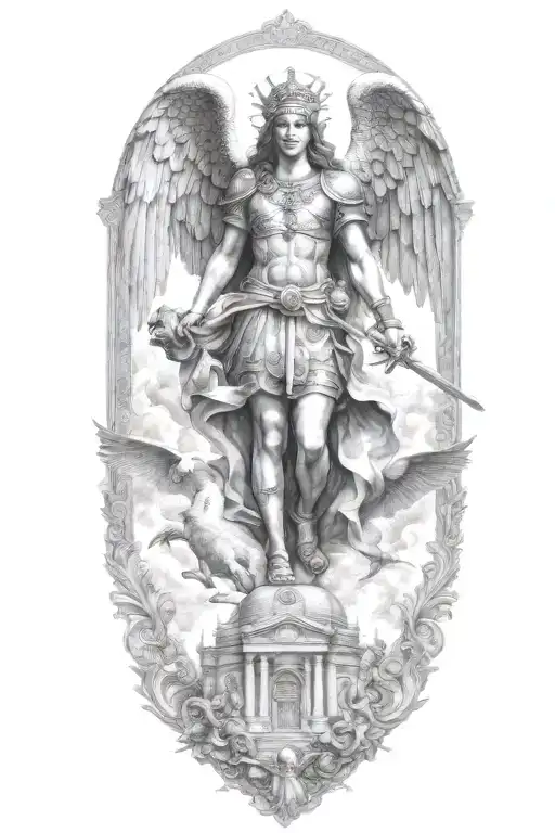 Saint Michel Victory Over Demon Girl