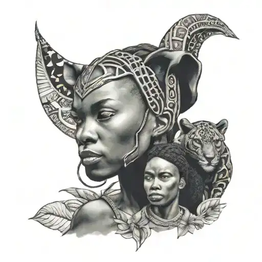 Black Panther With African Woman