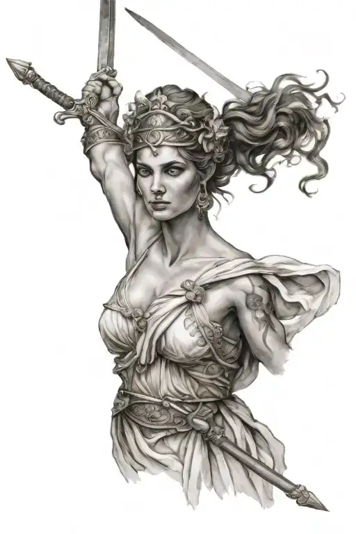 Greek Godess Holding Sword