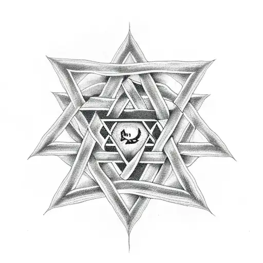 Star Of David Made Of Vines With Forest Animals Peeking Out