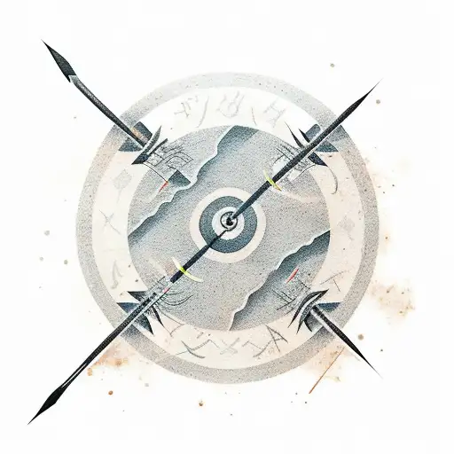 Arrow Shooting Through Japanese Characters