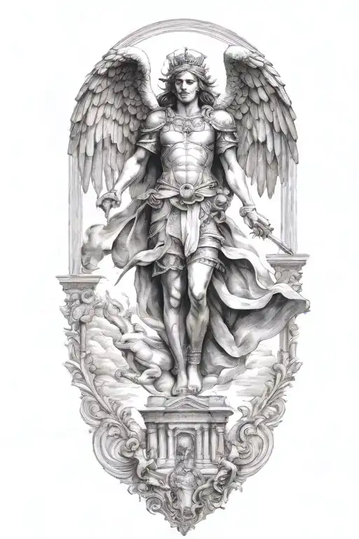 Saint Michel Victory Over Demon Girl