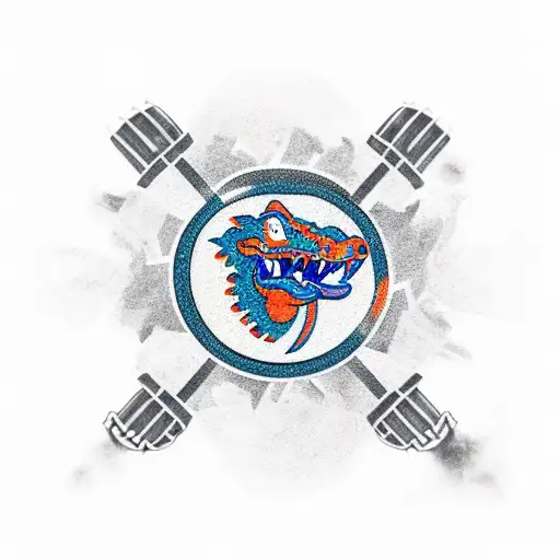 A Football Field With A Gator Mascot