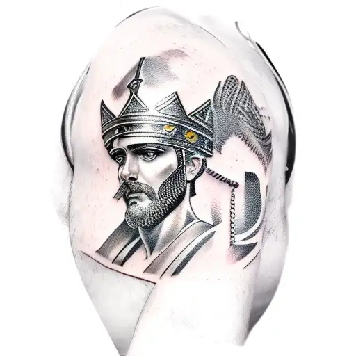 Greek King Warrior Mythology Quarter Sleeve