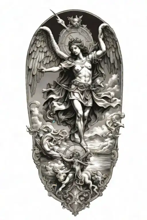 Saint Michel Victory Over Demon Girl