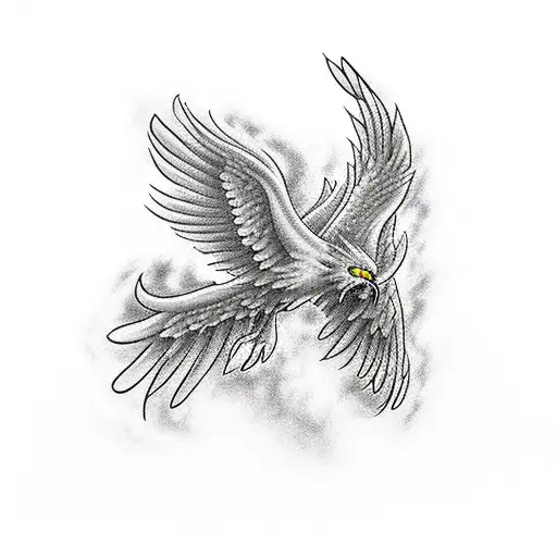 Phoenix Flying Out Of Ashes