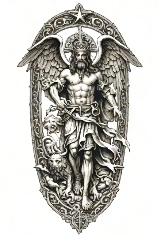 Saint Michel Slaying Demons