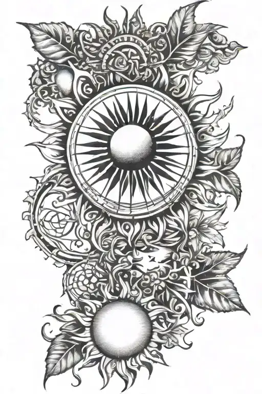 Sun With Writing On The Thigh