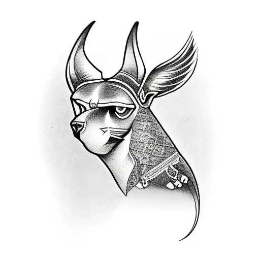 Anubis Egpytian Black And White Sleeve Arm