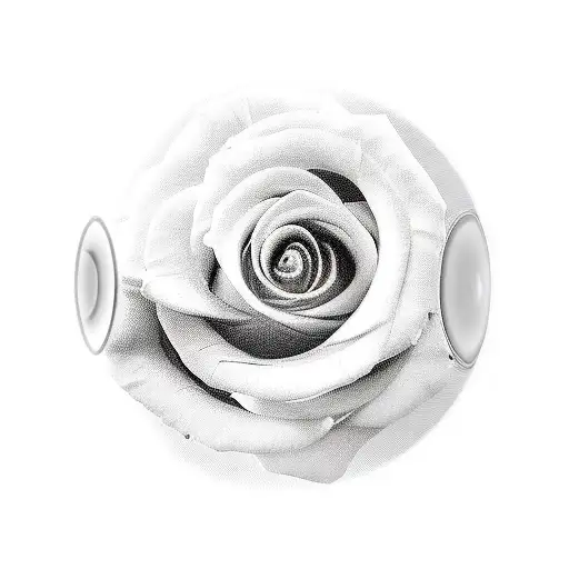 A Camera With 2 Roses In The Back A Music Not In Back And A Cox Pill In The Camera Lens