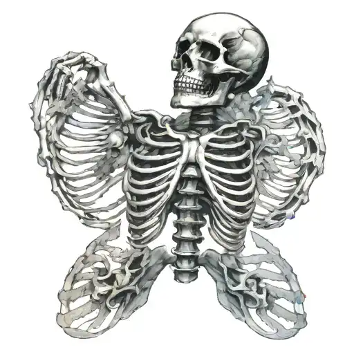 An X-ray Of A Skeleton Intertwined With A Caduceus Symbol In A Realism Style