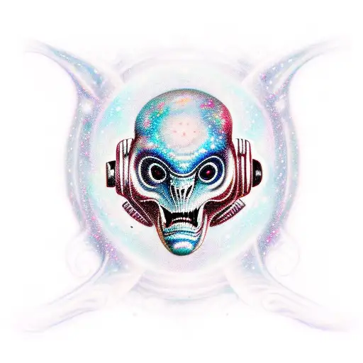 A Realistic Portrait Of An Alien Guitarist With Galaxies And Nebulas As Their Skin