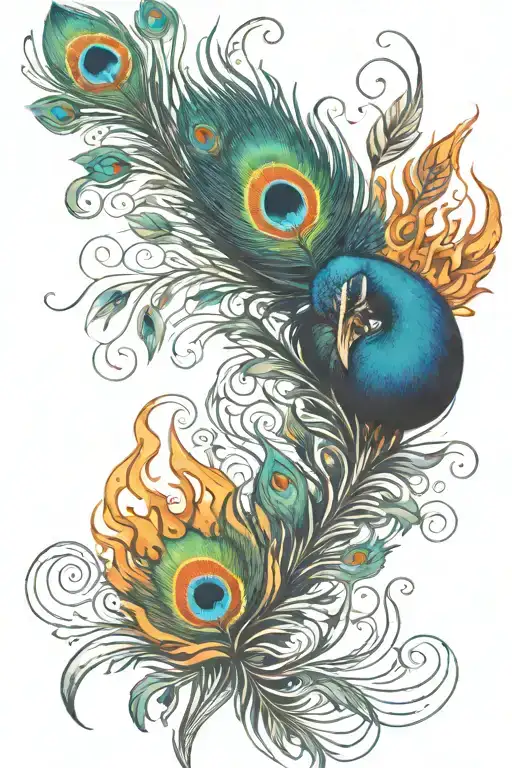 Peacock Feathers And Fire