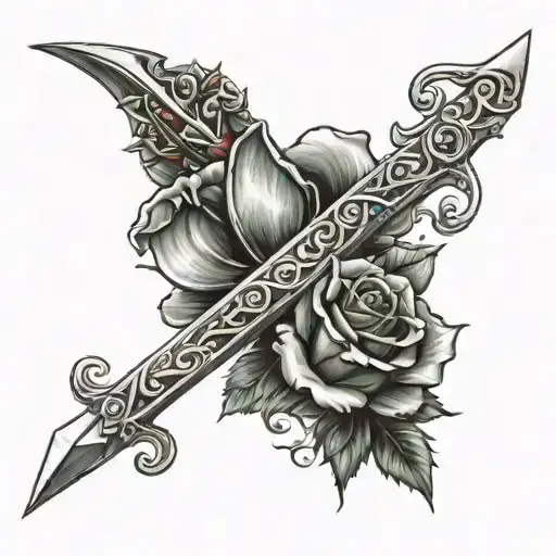 Pugio Dagger And Roses