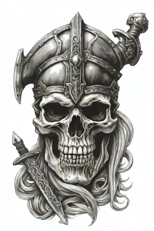 Viking Skull And Knife