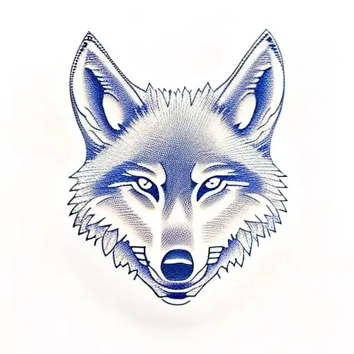 Police Badge With A Wolf Silhouette