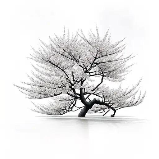 Japanese House Cherry Blossom Tree