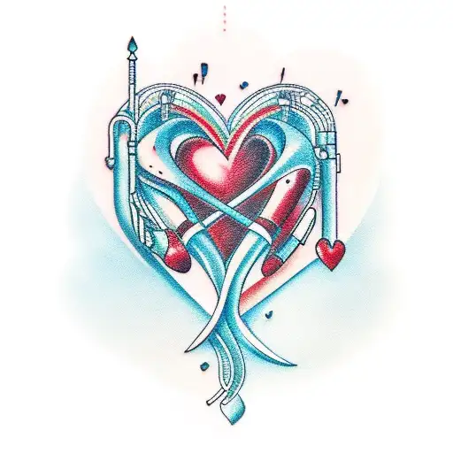 Retro Heart With Jazz Guitar