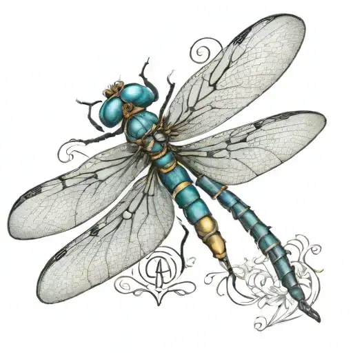 A Dragonfly With A Cursive Letter A