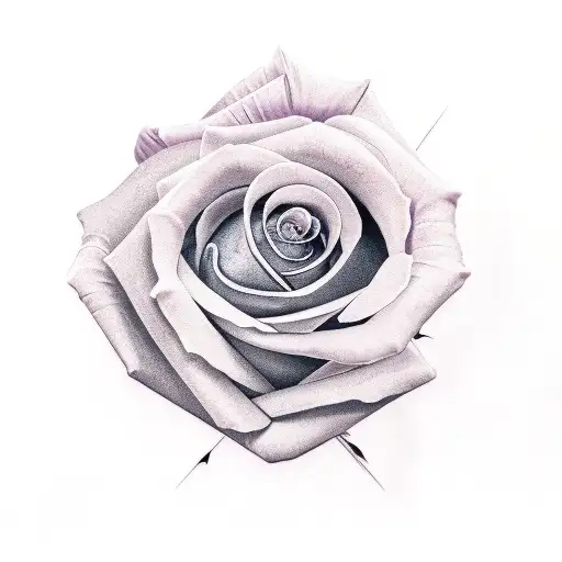 Purple Rose With Stem