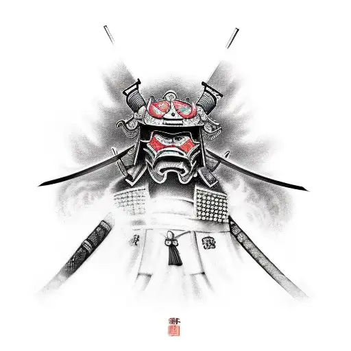 A Realism Style Tattoo Of A Japanese Toy Transformed Into A Samurai Warrior