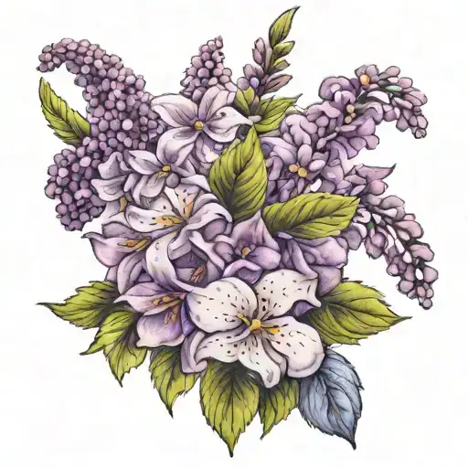 Flowers With Lilac Flower Background