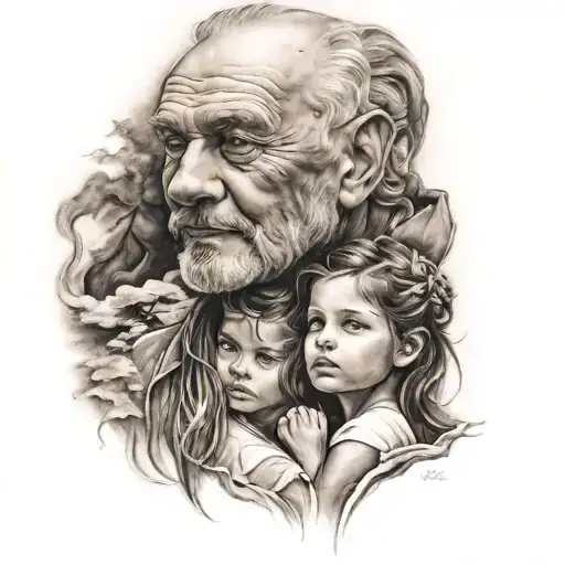 Father And 2 Daughter