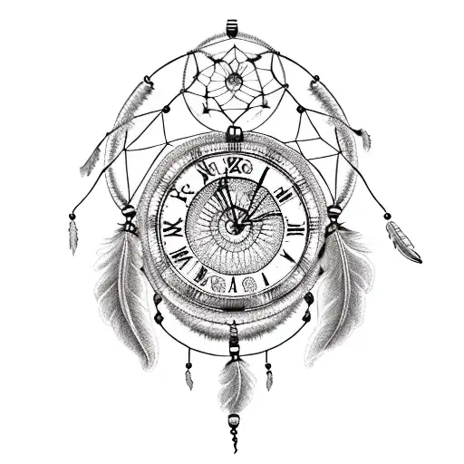 A Dream Catcher Made Of Clock Gears And Travel Symbols