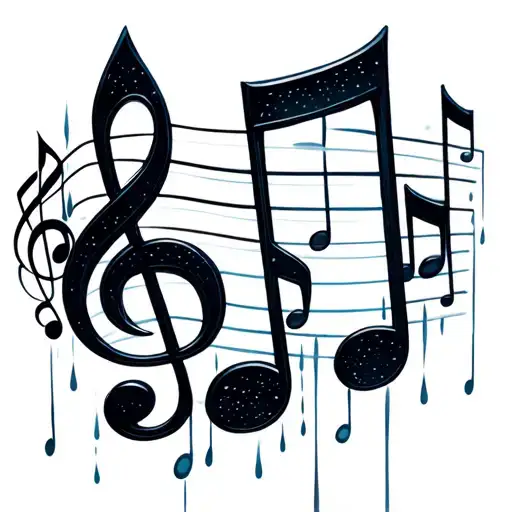Raining Music Notes Forming Musical Notes