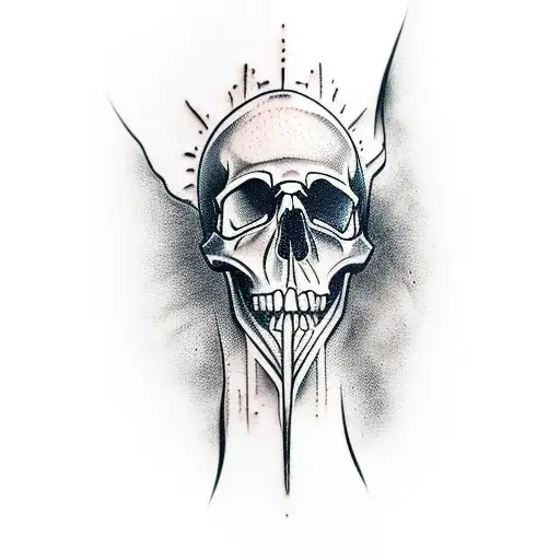 Hand Tattoo With Skull Image