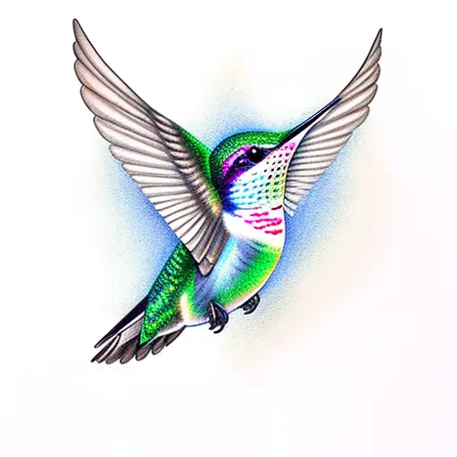Ruby Throated Hummingbird With Hidden Word