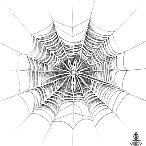 Spider Web With Spider On