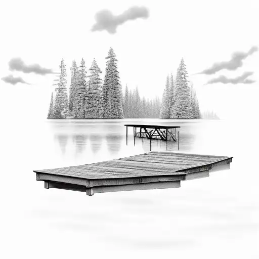 Dock On Lake Going Into Nature While Incorporating Running Out Of Time