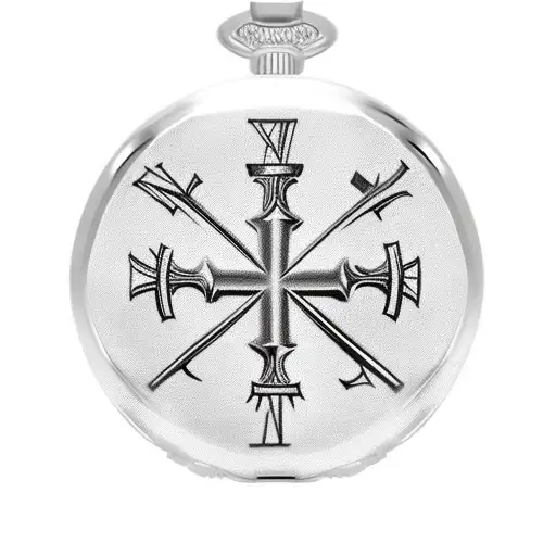 Pocket Watch Wrapped Around Christian Cross