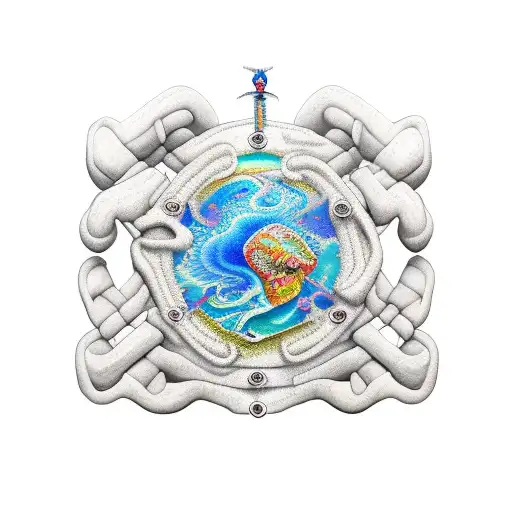 Brazalet With A Beach Painted With Color